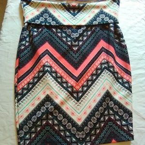 love J usa Lg Tribal Print Bodycon Pencil Skirt